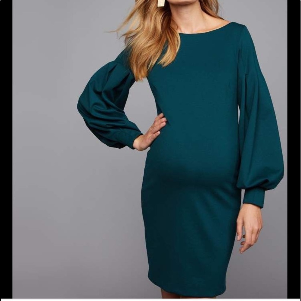 PIETRO BRUNELLI OLGA PONTE PINEWOOD GREEN MATERNITY DRESS SIZE SMALL